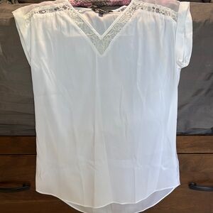 Express Ivory Lace V-Neck Blouse